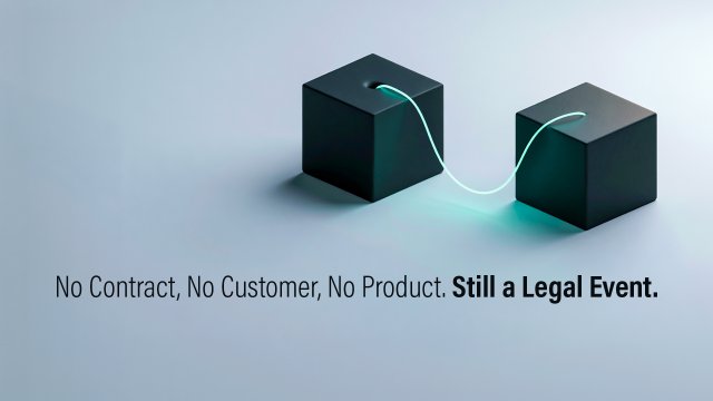 No Contract, No Customer, No Product. Still a Legal Event.